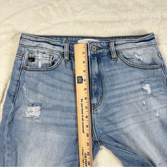 Kancan Ripped Distressed Straight Leg Relaxed Boyfriend Jeans Size 9/28 - Picture 8 of 9